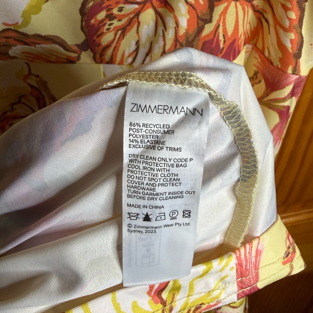 Zimmermann Floral-Print Crepon Midi Dress With Ruffled Trims Size AU 1 / US 6 - Picture 10 of 15